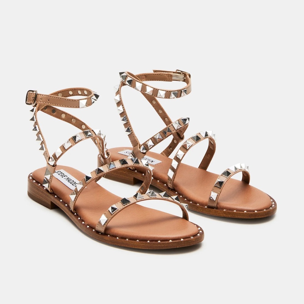 Steve Madden Travel Tan studded sandals